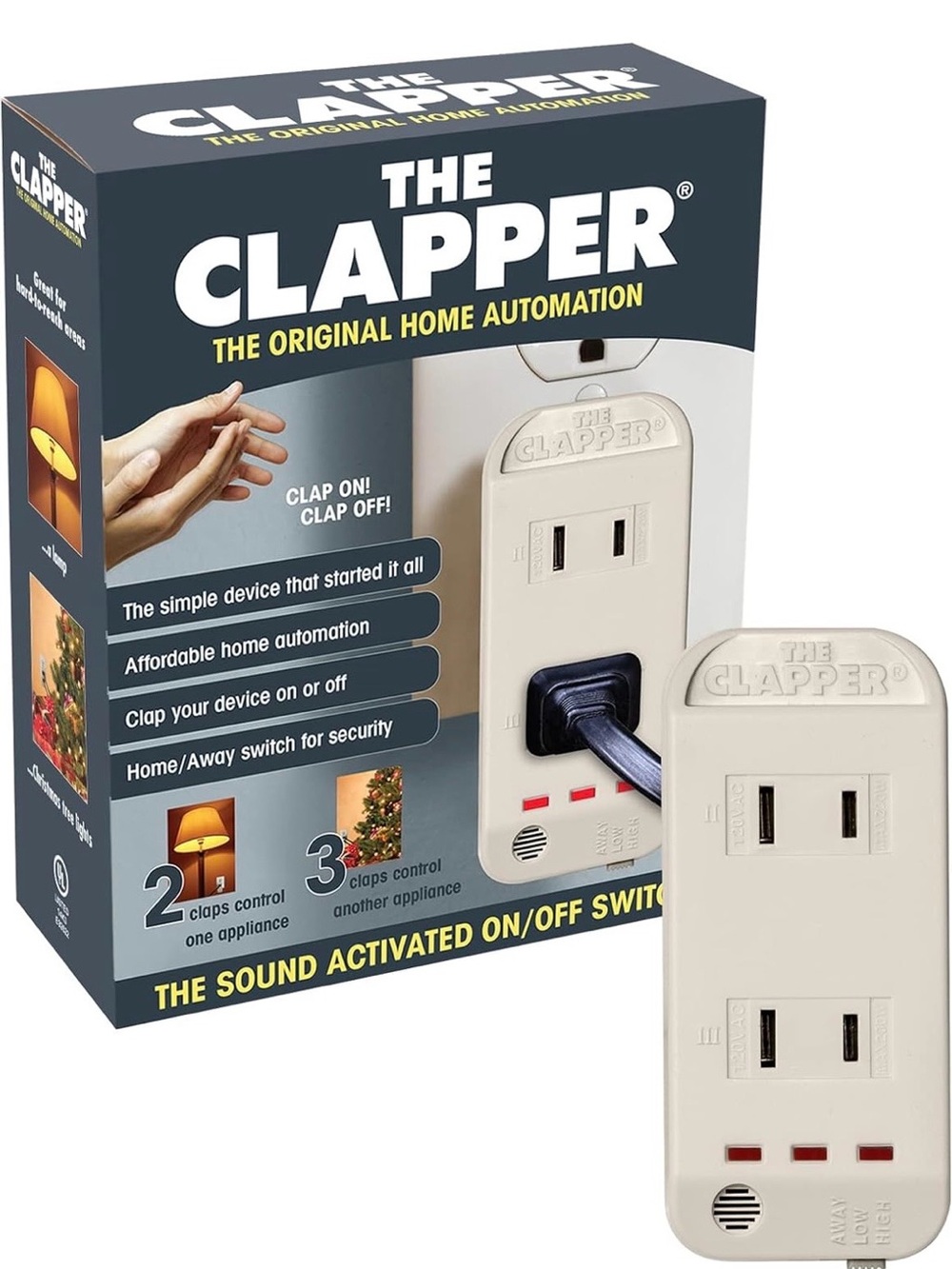 The Clapper Sound Activated On/Off Light Switch - Original Home Automation - NEW